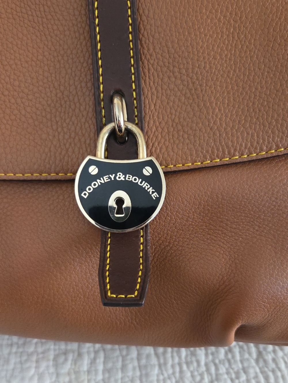 Dooney & Bourke Brown and Dark Brown Pebble Leather Shoulder Bag No Call Outs - Picture 2 of 10